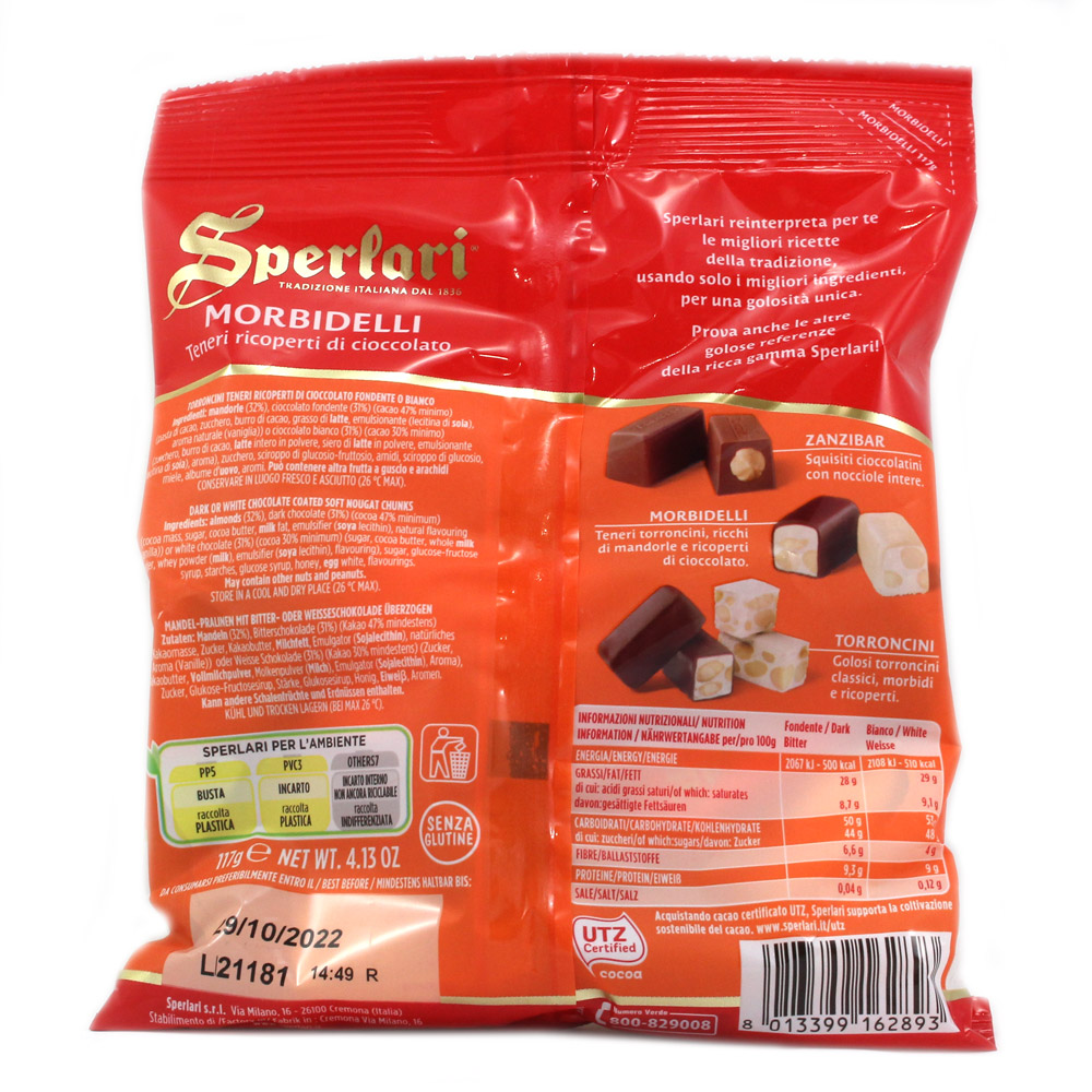 Torroncini teneri Sperlari ricoperti al cioccolato gr.117 - immagine 2