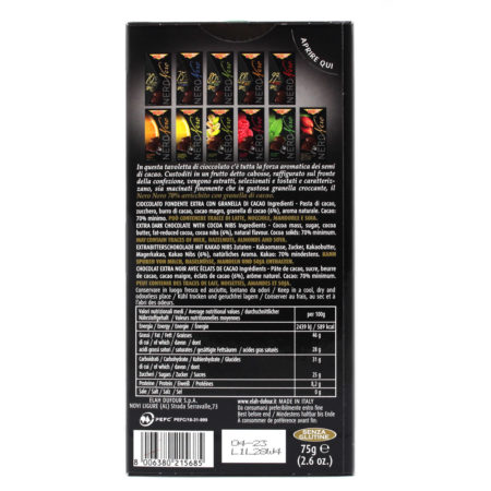 Tavoletta cioccolato Novi extra fondente 70% cacao gr.75 - immagine 2