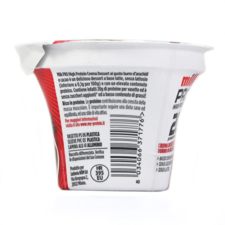 Crema dessert al gusto burro di arachidi e cacao Milk Pro gr.200 - immagine 3