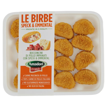 Bocconcini pollo impanati con speck & emmental Le Birbe Amadori gr.300