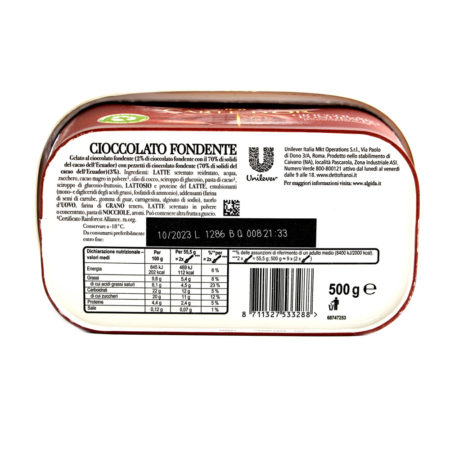 Vaschetta gelato Carte d'Or cioccolato fondente gr.500 - immagine 3