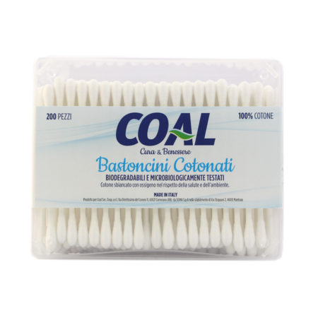 Bastoncini cotonati cotonfioc puro cotone x 200 Linea Coal