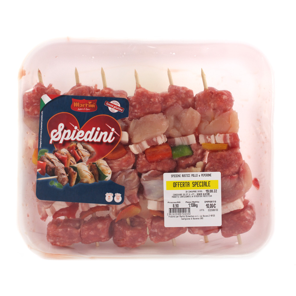Spiedini Martini pollo e peperone kg.1,130 circa
