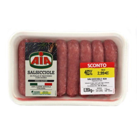 Salsicce di pollo,tacchino e suino Aia senza glutine gr.250