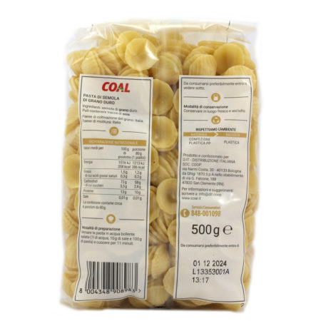 Pasta semola orecchiette gr.500 Linea Coal - immagine 2