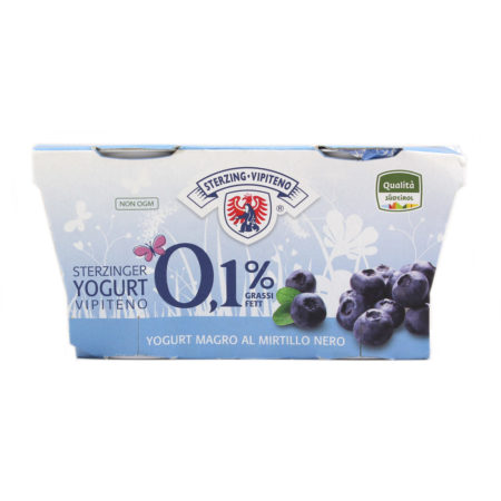 Yogurt magro Vipiteno light 0,1% grassi al mirtillo gr.125x2