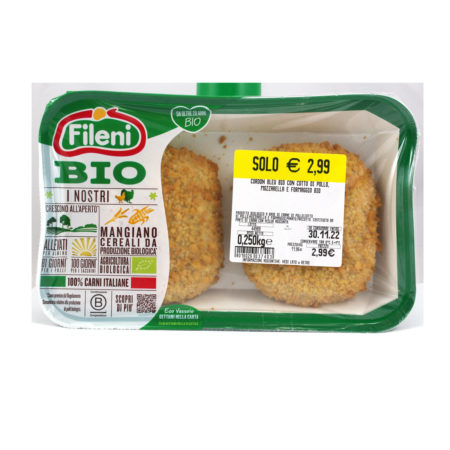 Cordon bleu con cotto di pollo,mozzarella e formaggio Fileni BIO gr.250