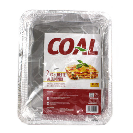 Vaschetta alluminio 12 porzioni x 2 pezzi senza coperchio Linea Coal