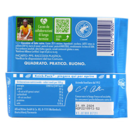 Tavoletta cioccolato Ritter sport Latte delle Alpi gr.100 - immagine 2