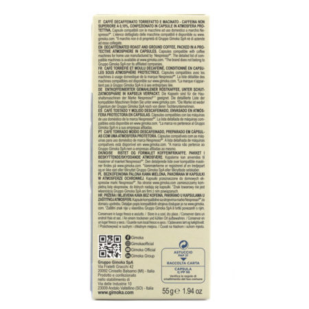 Capsule caffè espresso decaffeinato Gimoka x 10 gr.55 - immagine 3