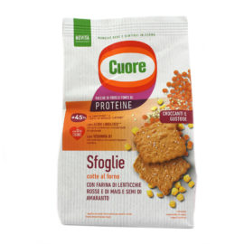 Crackers sfoglie cotte Cuore con farina di ceci, orzo, avena e semi di chia gr.170
