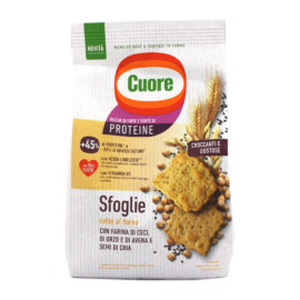 Crackers sfoglie cotte Cuore con farina lenticchie rosse e mais gr.170