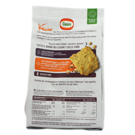 Crackers sfoglie cotte Cuore con farina lenticchie rosse e mais gr.170 - immagine 3