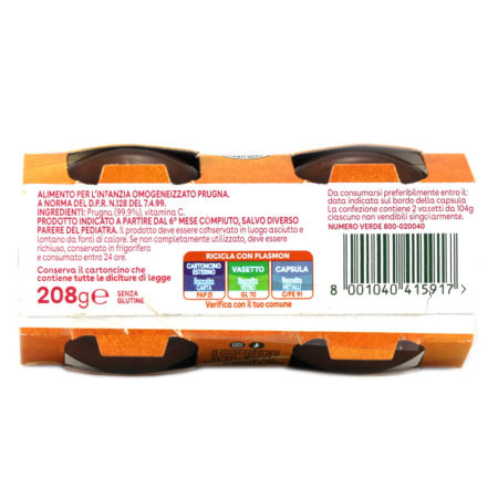 Omogeneizzati Plasmon prugne gr.104x2 - immagine 3