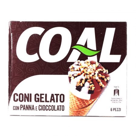 Gelato cono alla panna e cioccolato x 6 gr.450 Linea Coal