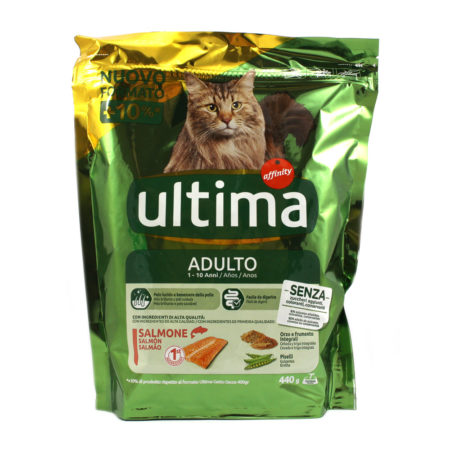 Alimento completo per gatti adulti al salmone Ultima gr.440