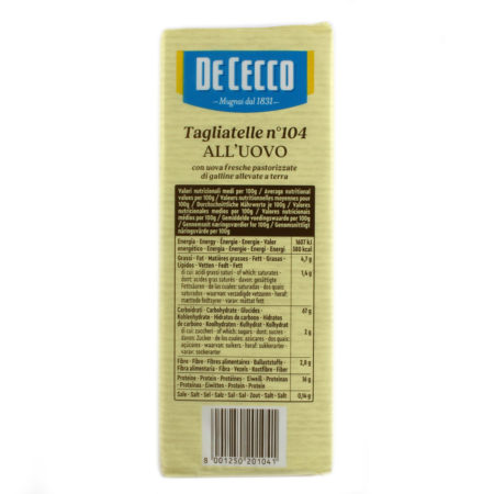 Pasta uovo De cecco tagliatelle nr.104 gr.250 - immagine 2