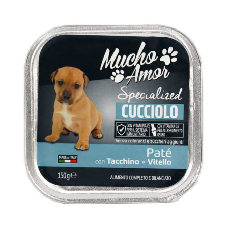 Patè mucho amor cucciolo cane con tacchino e vitello gr.150