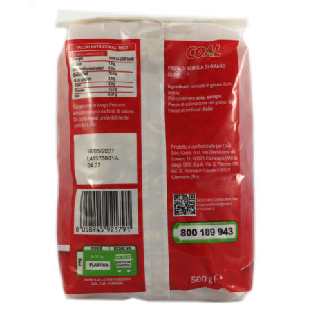 Pasta semola grano duro mezze penne rigate gr.500 Linea Coal - immagine 2
