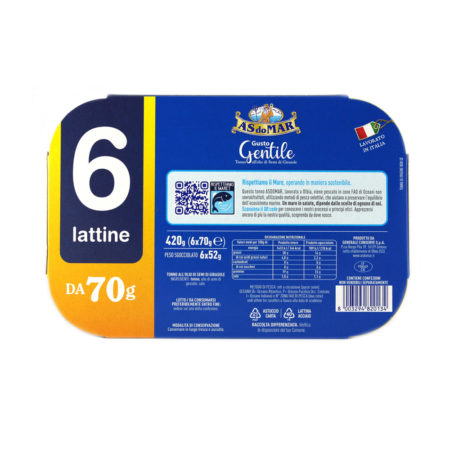 Tonno Asdomar all'olio semi di girasole gusto gentile gr.70x6 - immagine 2