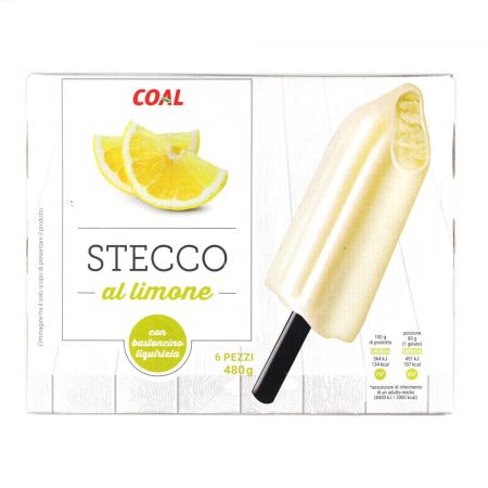 Gelato stecco al limone su stecca di liquirizia x 6 gr.480 Linea Coal
