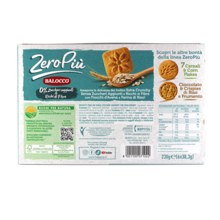 Biscotti Balocco Zero con fiocchi avena e chicchi di riso gr.230 - immagine 2