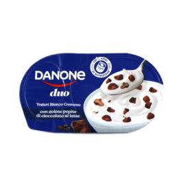 Yogurt bianco Danone duo con pepite cioccolato al latte gr.98