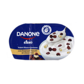 Yogurt bianco Danone duo con fiocchi cioccolato gr.98