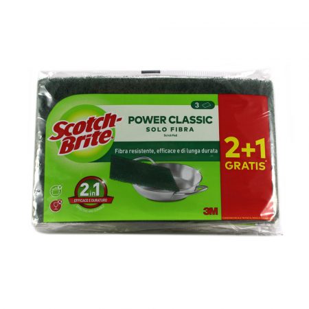 Spugna Scotch Brite classic solo fibra verde 2+1