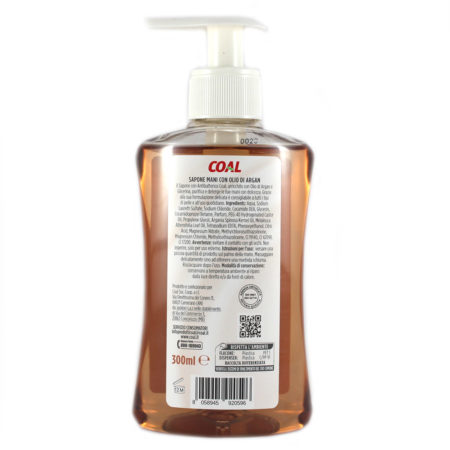 Sapone liquido mani olio Argan antibatterico ml.300 Linea Coal - immagine 2