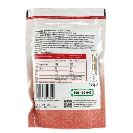 Grana Padano DOP grattugiato fresco gr.100 linea Coal - immagine 2