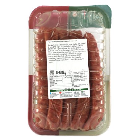 Salsiccia di tacchino pollo e suino Amadori gr.400 - immagine 2