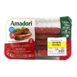 Salsiccia di tacchino pollo e suino Amadori gr.400