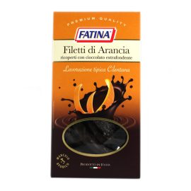 Filetti Fatina di arancia ricoperti con cioccolato extrafondente di copertura gr.150