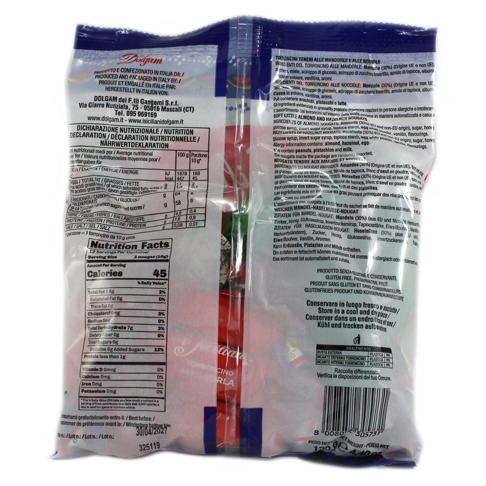 Torroncini teneri I Siciliani alla mandorla e nocciola gr.125 - immagine 2